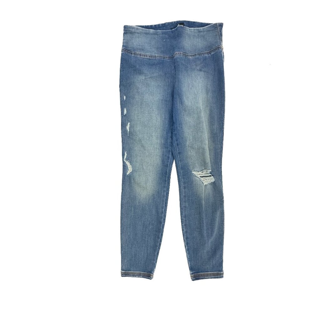 Rewash Pull On Skinny Distressed Women's size 11 Medium Wash Blue Denim Jeans‎